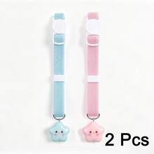 1/2Pcs Cute Star Pet Collar Adjustable Soft Webbing Kitten Puppy Collar With Star Pendant, 4 Macaron Colors, Comfort Lightweight Cat Dog Neck Strap For Daily Walking - Multicolor - View 16