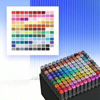 Dual-Tip Watercolor Markers Feature Both Brush And Fine Tips, Offering Vibrant Colors And Long-Lasting Ink. Made With A Sturdy Plastic Casing, They Are Perfect For Artistic Creations, Sketches