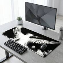 Angel Wings Pattern Extra Long Gaming Mouse Pad And Desk Mat Set, Non-Slip Durable Rubber Base, Smooth Surface Suitable For Computer Laptop Office Home, Abstract Art Decor, Back To School Supplies - A - View 6