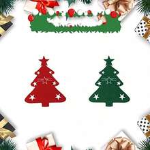 12/10/6pcs Christmas Gift Tableware Decor Holder, Halloween Gift, New Year Gift, Kitchen Accessories Christmas Tree Tableware Rack, Felt Tableware Bag, Holiday Table Decor, Christmas Dinner Party Supplies, New Year Tableware Decoration - View 4