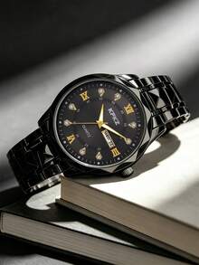Casual Business Men's Watch Stainless Steel Material, Dual Calendar Date Display, Couple Watch - Multicolor - View 10