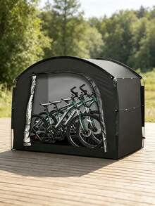 Portable Foldable Bicycle Storage Tent, 210D Silver Coated Oxford Fabric, Large Space Outdoor Shelter, With Rear Window Design, Lightweight Quick Setup, Suitable For Bicycles, Patios, Gardens, Backyards - Multiple Styles - View 1