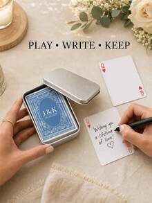 Custom Name And Date Playing Cards, Personalized Wedding Poker Deck With Card Face Design, Custom Text Card Backs For Wedding Receptions, Bridal Showers And Engagement Parties, Keepsake Game Night Gift For Couples, Newlyweds, Brides And Grooms - Multicolor - View 7