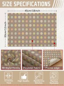 1/4p/6pcs,Colorful Floral Table Placemats,Faux Linen Polyester Material,Rectangular Table Mats,Washable,Suitable For Home Dinner,Coffee Table,Durable Kitchen And Dining Room Decor,Table Decoration Party And Scene Decor,Home Decor - Multicolor - View 2