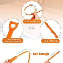 1pc Multifunctional Clog Removal Tool Hook Hair Collector, Suitable For Sink, Toilet, Bathroom And Kitchen, Applicable For Kitchen, Food, Cooking, Camping, Vacation, Beach, Room Decor, Organization, Party, Travel - A - View 2