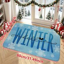 1/2/3件組聖誕主題廚房地墊，法蘭絨材質，柔軟舒適吸水防滑，附防滑底背，可機洗，適用於玄關、客廳、臥室、廚房、餐廳、浴室、洗衣房和陽台，多功能居家地板墊，節日與聖誕裝飾 - 彩色 - 查看 14