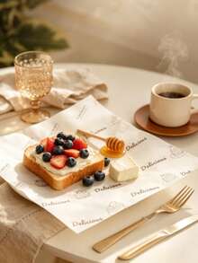 100/50/1pc Oil-Proof Baking Paper, Wax Paper, Suitable For Cakes, Sandwiches And Desserts, Also Can Be Used As Fast Food Packaging, Liners, Air Fryer Liners And General Kitchen Use. - Multicolor - View 10