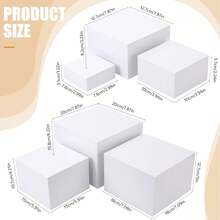 6/3PCS Display Pedestals, Display Stand, Acrylic Stand Display, Dessert Table Display, Cake Stand, Cupcake Stand, Tiered Display Risers, Multi Level Display Stand For Cakes, Desserts, Party Table, Wedding, Birthday, Room Decor, Party Decorations - Multiple Styles - View 3