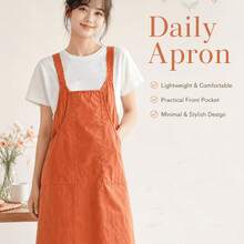 1 chiếc tạp dề nữ, tạp dề nấu ăn không tay áo dây bản rộng, có túi đựng điện thoại dung tích lớn, tạp dề bếp mềm mại, phù hợp để nướng bánh, làm vườn, dọn dẹp nhà cửa - Nhiều màu - Xem 6