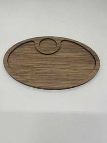 1pc Wooden Tray, Creative Solid Wood Tray, Suitable For Sushi, Bread, Desserts And Snacks, Perfect For Halloween, Father's Day, Wedding, Home Kitchen And Outdoor Camping - Mocha Brown - View 6