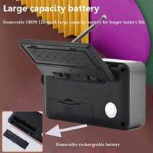 Portable Emergency Radio, Solar Hand Crank AM/FM/SW Rechargeable Radio With LED Display, Bluetooth Speaker, Flashlight, 1200mAh Power Bank, TF Card & USB Slot, Survival Radio Receiver For Camping, Hiking, Outdoor Emergency - View 6