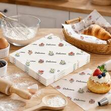 100/50/1pc Oil-Resistant Baking Paper, Wax Paper, Suitable For Cakes, Sandwiches And Desserts, Also Can Be Used As Fast Food Packaging, Tray Liners, Air Fryer Liners And General Kitchen Use. - Multicolor - View 1