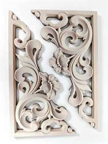 2pcs Solid Wood 2D Printed Corner Decorative Appliques, Unpainted, With Exquisite Printed Pattern, Suitable For Cabinet Doors, Windows, Fireplaces, Wall Decals, Furniture, Background Walls And Other Decorative Appliques, Suitable For DIY Decoration (2D Printed Decoration - Non-3D) - Multiple Styles - View 8