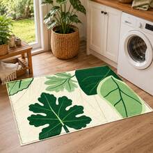 1 buah, Keset Dapur Imitasi Kasmir Bermotif Daun Hijau, Keset Lantai Dapur Penyerap Air, Karpet Dapur, Keset Panjang, Keset Depan Wastafel, Cocok Untuk Dapur, Kamar Mandi, Pintu Masuk, Lorong, Ruang Cuci dan Dekorasi Rumah - MultiWarna - View 1