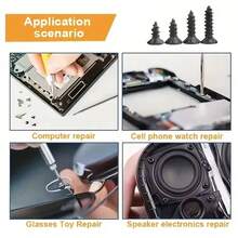 800pcs M2 Black Screw Set, Including Locking Screws And Wood Screws, Made Of Durable Metal Material, With Spiral Shank And Flat Head Design, Suitable For Wood Repair And Home Appliance Assembly, Comes With Convenient Storage Box - Multicolor - View 8