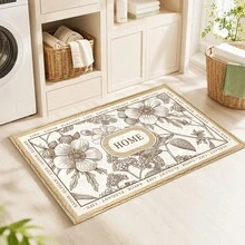 1pc, HOME Floral Vintage Pattern Printed Faux Cashmere Kitchen Mat, Absorbent Kitchen Floor Mat, Kitchen Carpet, Long Runner Mat, Sink Front Mat, Suitable For Kitchen, Bathroom, Entryway, Hallway, Laundry Room And Home Decor - Multicolor - View 7