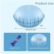 Inflatable Winter Pool Cover Pillow (4x4 Ft Round) With Two 3-Meter Ropes – Designed For Above-Ground Pools; Cold-Resistant, Thickened Inflatable Float; Winterizing Kit With Ropes; PVC Ice Equalizer Pillow To Support Pool Covers. - A - View 4