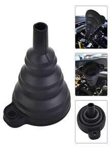 4pcs Set (2 Funnels + 2 Hooks) Foldable Silicone Car Oil Funnel, Portable Flexible Fuel Dispenser, Suitable For Gasoline Oil Replacement, Foldable Easy Storage Car Maintenance Tool - General - View 5