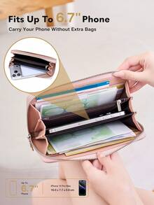 FOREVER MIYIN Women's Long RFID Anti-Theft Phone Wallet, Full Zipper Large Capacity Clutch, Multiple Card Slots + Bill Compartment, Compatible With Smartphones, Suitable For Daily Use And Travel - Multicolor - View 5
