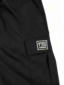 Celana Pendek Bermuda Kargo Fashion Pria, Pinggang Elastis dengan Tali Serut, Banyak Saku, Akhirnya Hadiah yang Tepat untuk Pria, Hitam - Hitam - View 6