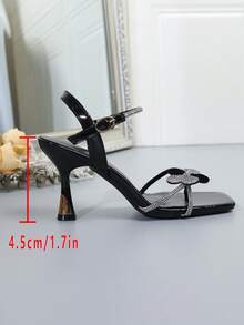 Stiletto Rhinestone Sandals Fashion 2026 Summer New Style One-Strap Open Toe High Heels Fairy Style - Black - View 3