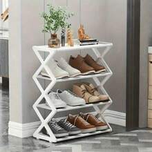 1pc 4-Tier X-Shaped Dust-Proof Shoe Rack - Foldable Space-Saving Shoe Cabinet, Steel Tube Shoe Rack, Easy To Assemble, Tool-Free Assembly, Suitable For Home, Dorm, Porch, Office, Dust-Proof Design, Suitable For Entrance, Hallway - Multicolor - View 7
