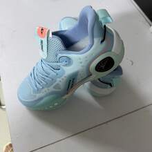 Professional Basketball Shoes For Men And Women, Adult Training And Game Use, Shock Absorption, Anti-Slip, Wear-Resistant, Blue-White - Lake Blue - View 5