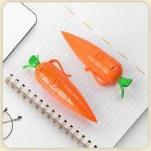1pc Realistic Carrot Shaped Pen - Desktop Decoration, Ornament, Desktop Toy, Portable Toy, For Daily Use - Multicolor - View 3