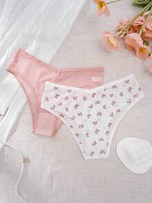 5pcs Butterfly Print Mesh Women's Triangle Panties, Lightweight Breathable Low Waist Multi-Color Assorted Underwear - Multicolor - View 6