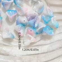 140pcs Multicolor Pearl Luster Morning Glory Acrylic Center Hole Loose Beads For DIY Bracelets, Phone Charms, Keychains Handmade Craft Supplies - Multicolor - View 4