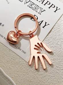 Parent-Child Palm Splicing Heart Keychain, Gentleman Tie & Lady Couple Metal Pendant, Creative Commemorative Gift, Bag Charm, Halloween & Valentine's Day Gift, Key Chain - Multicolor - View 13