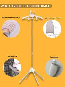 Vertical Home Steamer Stand, Ironing Storage Set, Includes Steamer Rack, Handheld Ironing Board, Clothes Brush And Storage Bag, Handheld Ironing Independent Support Stand, Foldable Floor Standing - C - View 6