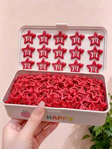 10/20pcs/Set Red Heart & Star Hair Clips, Sweet Hair Accessories - Suitable For Women And Girls, Perfect For Daily Wear, Travel, Party, Date - Multicolor - View 4