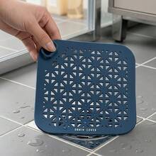 1pc New Square Hollow Handle Drain Mat, Toilet Anti-Backflow Anti-Odor Sealing Cover, Bathroom Hair Catcher And Kitchen Sink Filter, Practical Home Drainage Accessories, Suitable For Christmas Home Kitchen Bathroom Decor - Multicolor - View 3