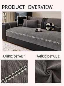 1pc All Season Chenille Sofa Cushion Cover, Modern Minimalist Non-Slip Protective Sofa Seat Cover, Machine Washable Warm Colorfast Home Decor Pet Friendly Protector, Suitable For Bedroom, Office, Living Room, L-Shaped Sofa And 1234 Seats - Light Grey - View 8