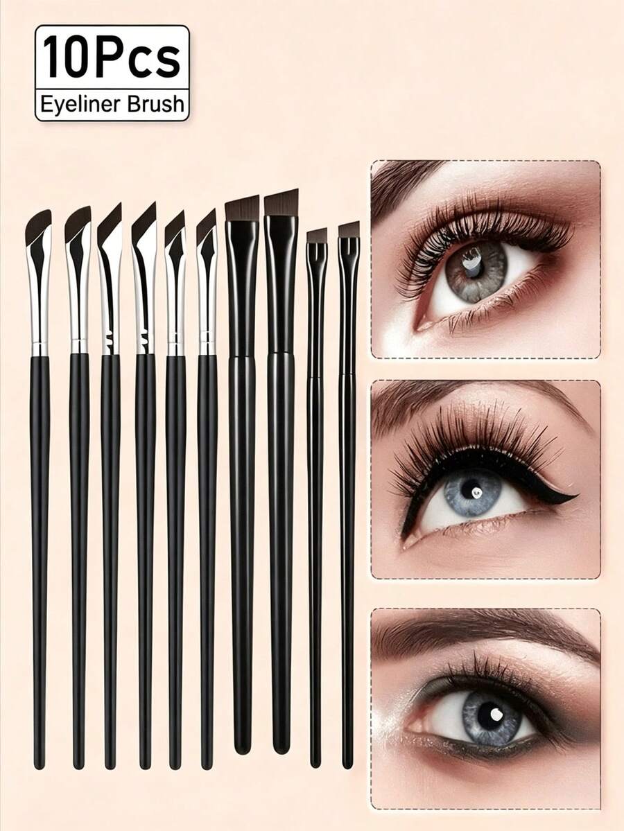 10pcs/5pcs/1pc Professional Eyeliner Brush Set, Makeup Brush Set, Professional Makeup Tools, Makeup Gift, Beginner Makeup Tools, Compact And Portable, Travel Essential, Holiday Gift, Gift For Mother, Gift For Girlfriend, Halloween Gift, Christmas Gift