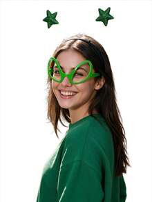 Alien Headband & Glasses Set, Star Spring Headband Funny Party Costume Prop, Suitable For Alien Theme Cosplay, Party Outfit Accessory, Sci-Fi Theme Party, Funny Dress-Up Party Role Play Prop - Multicolor - View 3