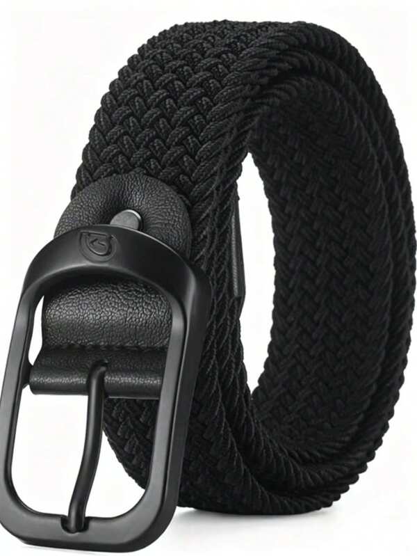 No-Hole, Punch-Free, Versatile, Unisex Woven Belt, Elastic Canvas Belt, Men's And Women's Korean Style Versatile Student Waist Belt,