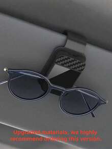 Universal Car Fashion Glasses Holder With Soft Foam Lining - Anti-Scratch Sun Visor Clip, One-Hand Release - Car, Truck And SUV Glasses Storage Organizer - Black Car Interior Accessory - A - View 16