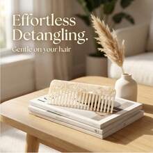 1pc Wide-Tooth Hair Comb, Cream White Glass Comb, Portable Wide-Tooth Comb For School, Anti-Static, Suitable For All Hair Types, Reduces Tangling And Frizz, Hair Styling Set, Hair Care Tool Set, Holiday Essential, Ideal For Bathroom And Travel - Multicolor - View 1
