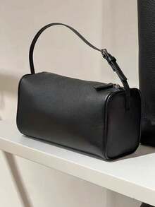 Fashionable Versatile Commuter Minimalist Handbag Shoulder Bag - Black - View 3