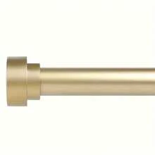 1PC Gold Curtain Rod,1 Inch Diameter Heavy Duty Curtain Rods,Modern Adjustable Curtain Rod End Caps Feature A Layered Design,Household Bathroom Window Curtains Rod - Gold 36-88inch 1PC - View 6