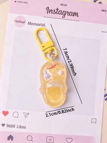1/6pcs Icy Translucent Glitter Jelly Color Cartoon Clogs, With Fork, Croissant, Cream Decoration, Suitable For Daily Matching, Bag And Backpack Charms, Commemorative Gift For Friends - Multicolor - View 5