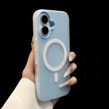 Summer Fresh Color Jelly 2-In-1 Magnetic Phone Case Compatible With Iphone 16 17 16e 17e, Matte Feel Anti-Drop Hard Shell Compatible With Iphone 15 14 13 11 16 Pro Max 17 Pro Max 12 - Blue - View 8