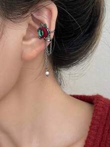 1 buah Anting Tindik Tulang Rawan Bintang Jatuh Berkilau, Salib Medis, Berlian Imitasi, Anting Tindik Tulang Rawan, Liontin Planet, Perhiasan Telinga Mewah Serbaguna - Jepitan Telinga Rumbai - View 4