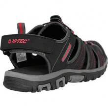 Hitec Hi-Tec Mens Tiore Logo Sandals - Black/Dark Grey/Red - View 2