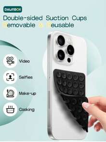 Double-Sided Silicone Suction Cup Phone Holder, Silicone Accessory Compatible With IPhone And Android Phones, Hands-Free Mirror Shower Phone Stand For Video Recording And Selfies - Multicolor - View 11