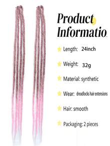2pcs/Set Women's Clip-In Braid Extensions - Easy To Install, Handmade Synthetic Crochet Hair Pieces, Halloween - Multicolor - View 2