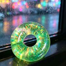 New Maltose Donut Ornaments, Translucent Iridescent Glitter Decor, Creative Desktop Display, Festive Halloween Home Decoration - Multicolor - View 7