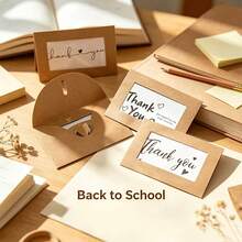 40pcs/Set Envelopes And Cards With Transparent Kraft Paper Window Stickers, Back To School Season Gift, Vintage Kraft Paper Envelopes, White Cardstock, Heart-Shaped Seal, Heart-Shaped Pattern Creative Gift Box, Suitable For Wedding, Birthday And Greeting Cards - Vintage Kraft Paper Heart Envelope - View 8